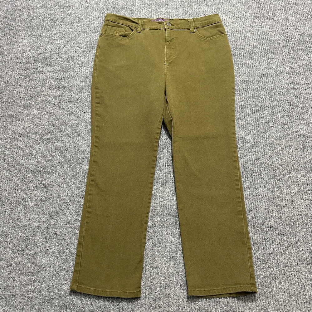 Gloria Vanderbilt Amanda Womens Jeans Petite Size 16PS Short Green High‎ Rise